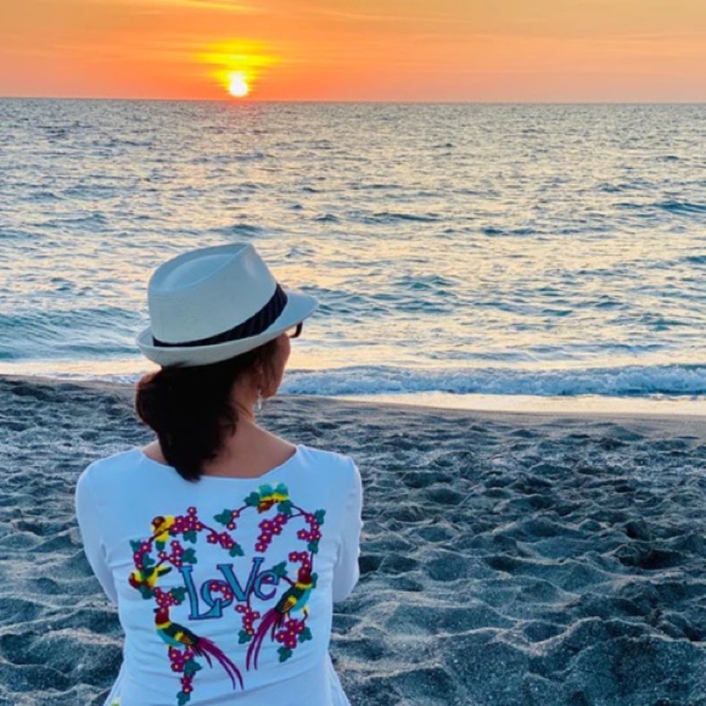 Johnny Was Embroidered Love Tee